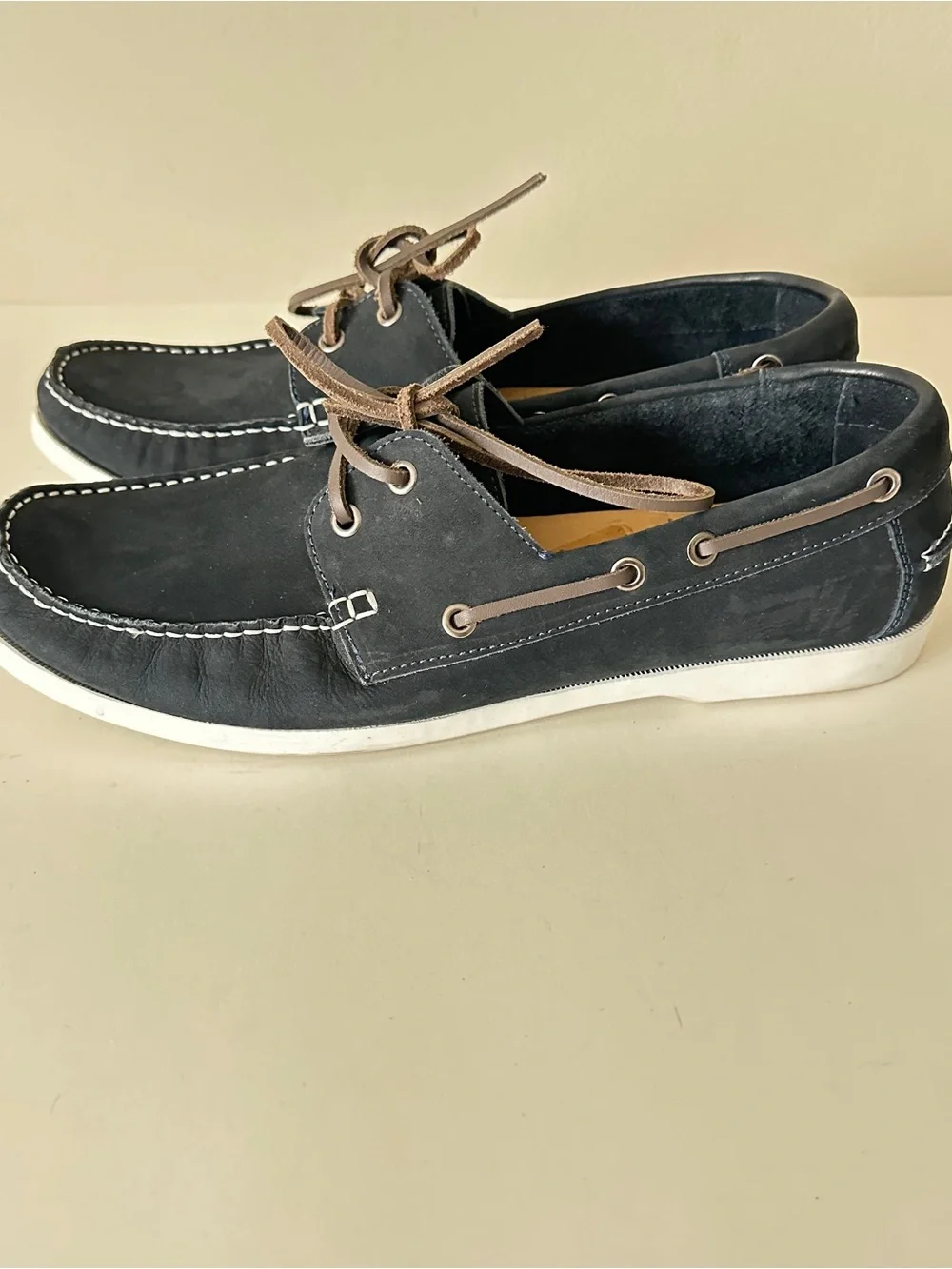 Marc Joseph New York Blue Navy Leather Boat Men's Shoes, Sz 13 Preowned, perfect